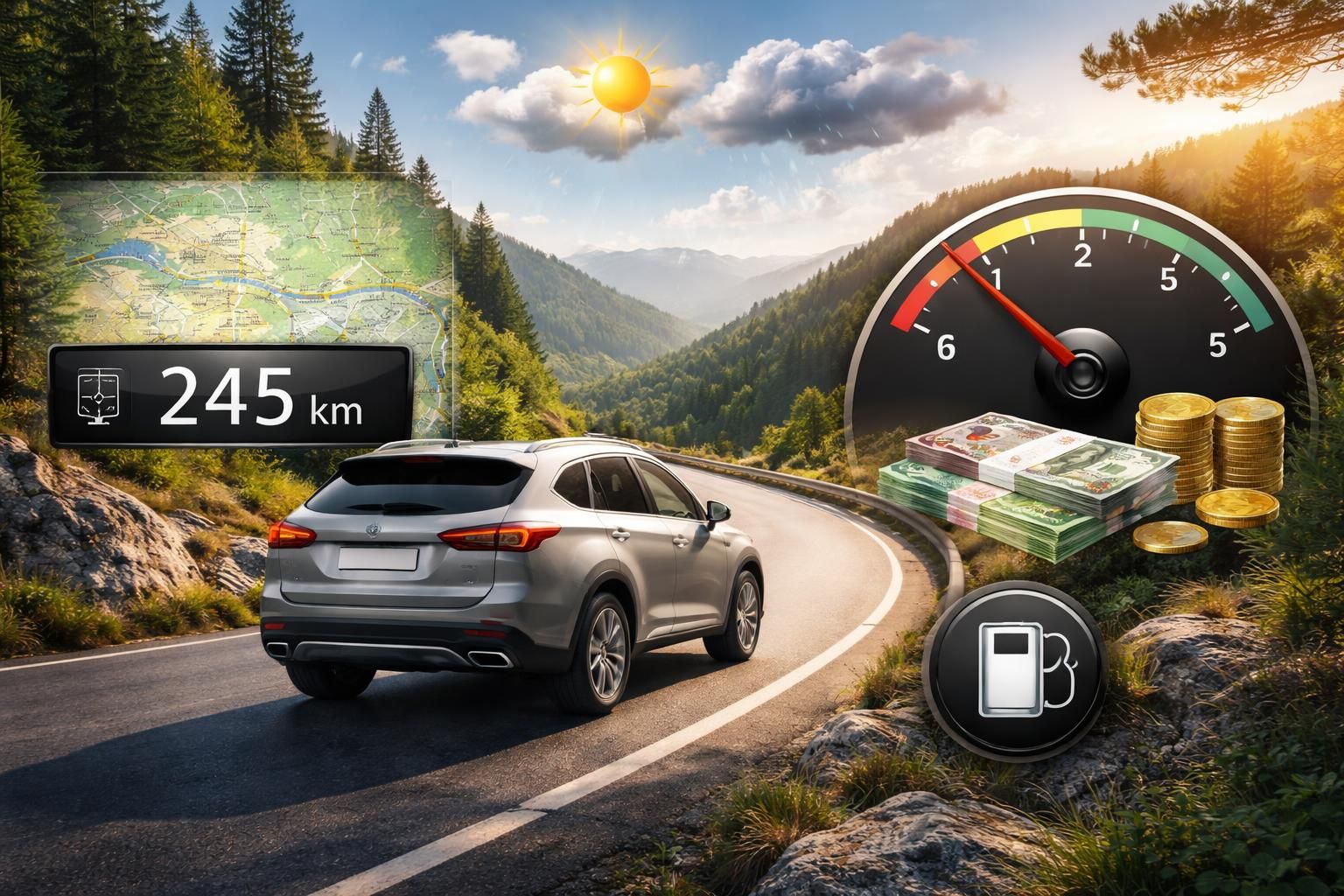 calculez facilement le prix de votre trajet en voiture en tenant compte de divers critères tels que la distance, le type de véhicule, la consommation et le coût du carburant.